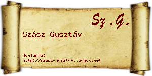 Szász Gusztáv névjegykártya